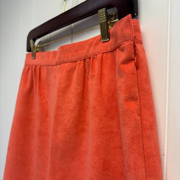 Vintage Samuel Robert Womens Faux Suede Secretary Straight Skirt Size L Coral - Picture 7 of 7